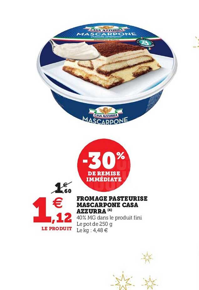fromage pasteurisé mascarpone casa azzurra