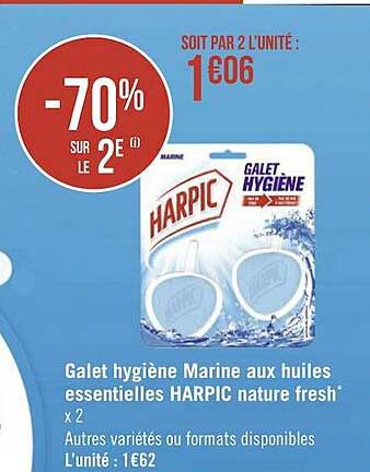 galet hygiène marine aux huiles essentielles harpic nature fresh