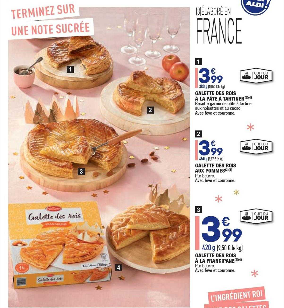 galette des rois à la pâte à tartiner, galette des rois aux pommes, galette des rois à la frangipane