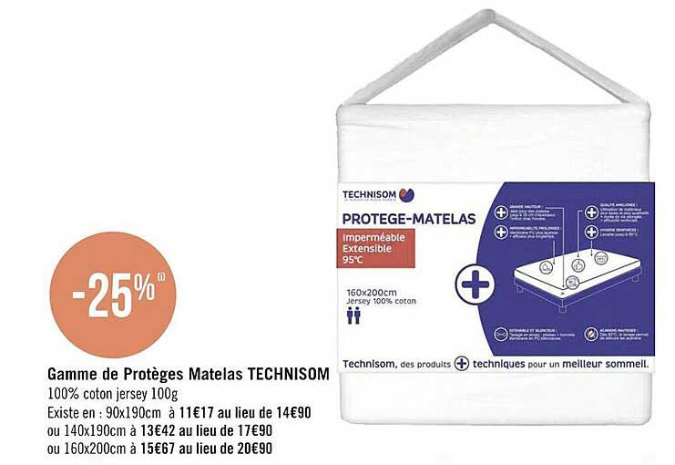 gamme de protèges matelas technisom