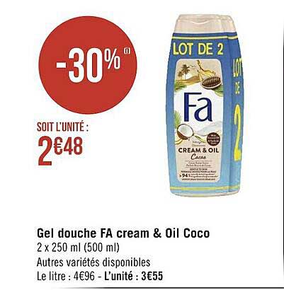 gel douche fa cream & oil coco