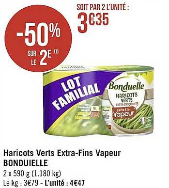 haricots verts extra-fins vapeur bonduelle