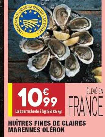 huîtres fines de claires marennes oléron