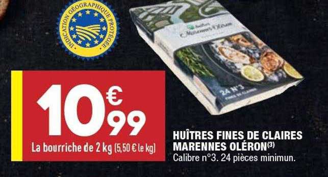 huîtres fines de claires marennes oléron