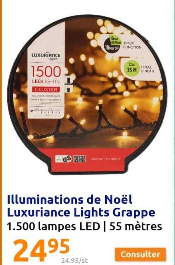 illuminations de noël luxuriance lights grappe