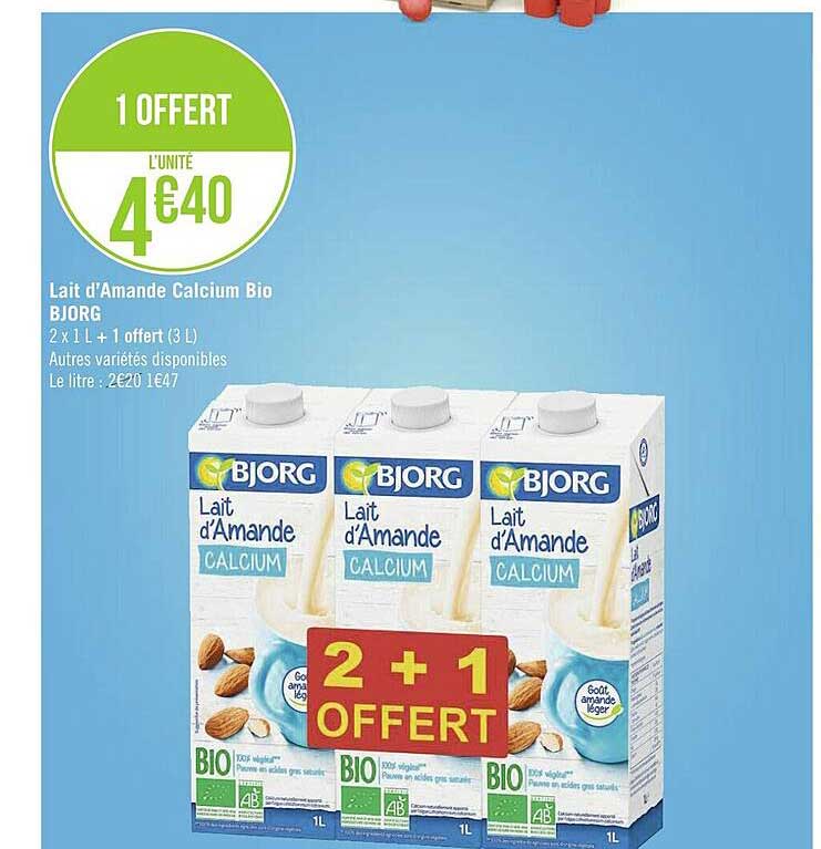 lait d'amande calcium bio bjorg