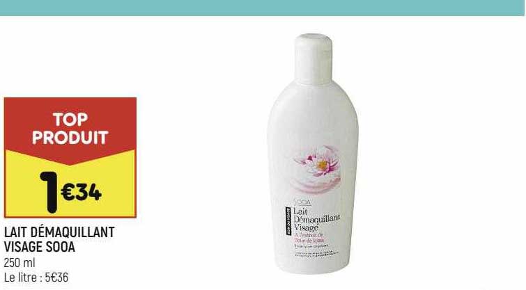 lait démaquillant visage sooa