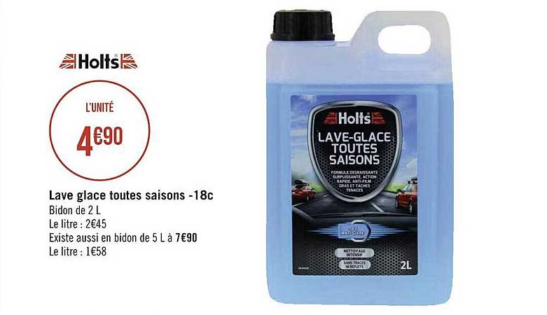 lave glace toutes saisons -18c holts