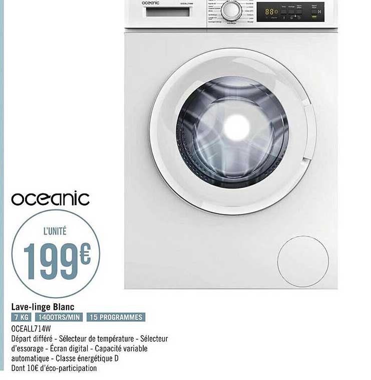 lave-linge blanc oceanic