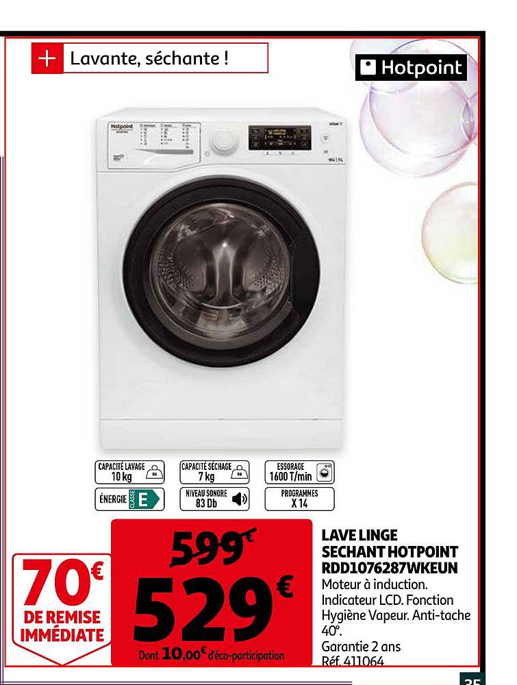 lave linge séchant hotpoint