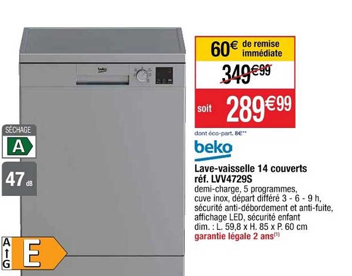 lave-vaisselle 14 couverts beko