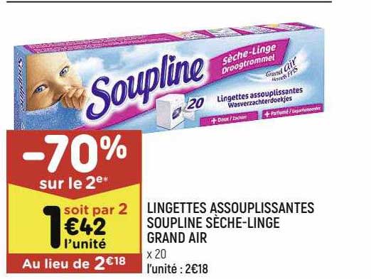 lingettes assouplissantes soupline sèche-linge grand air