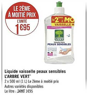 liquide vaisselle peaux sensibles l'arbre vert