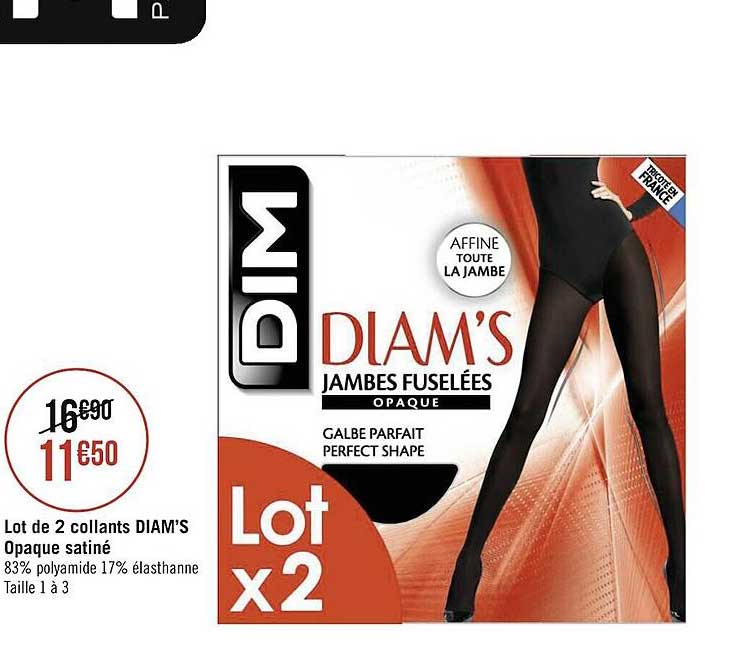lot de 2 collants diam's opaque satiné