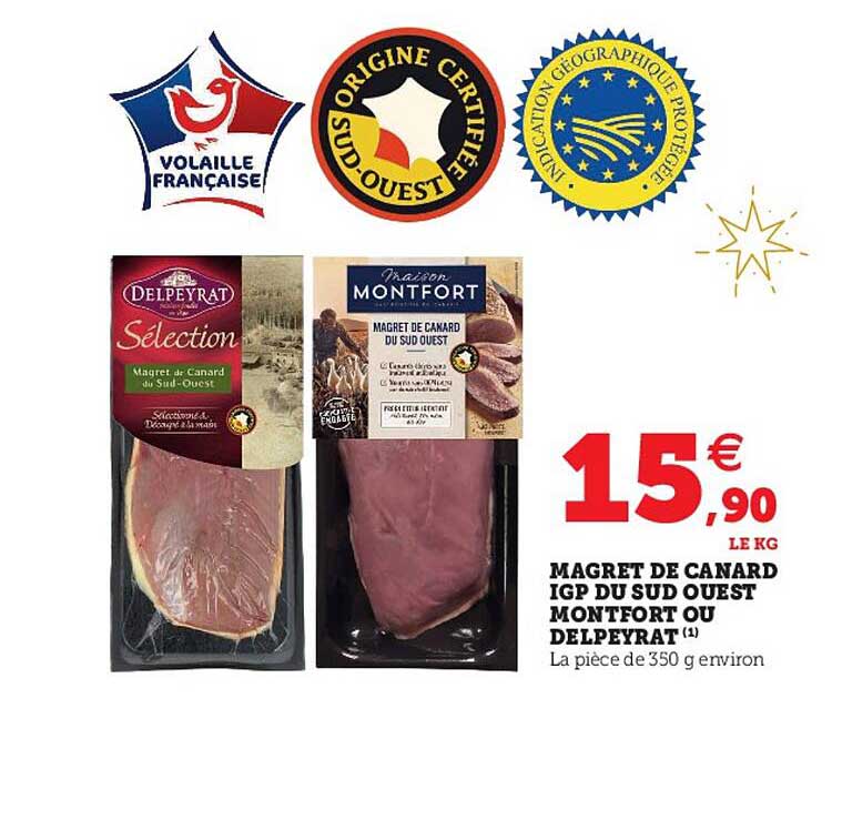 magret de canard igp du sud ouest montfort ou delpeyrat
