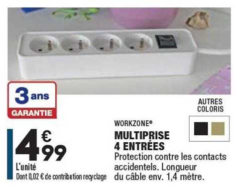 multiprise 4 entrées workzone