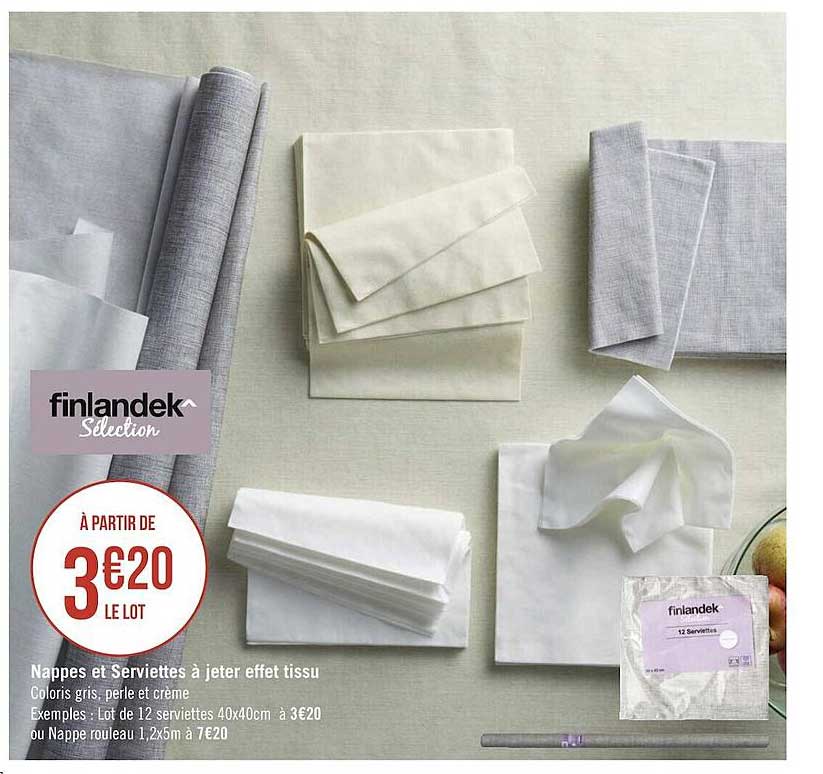 nappes et serviettes à jeter effet tissu