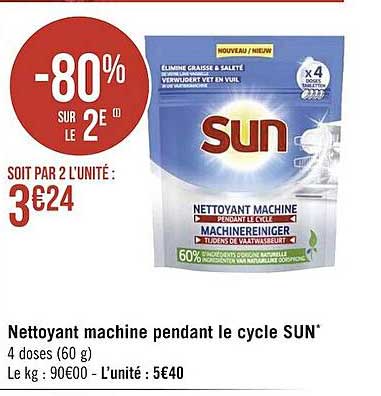 nettoyant machine pendant le cycle sun