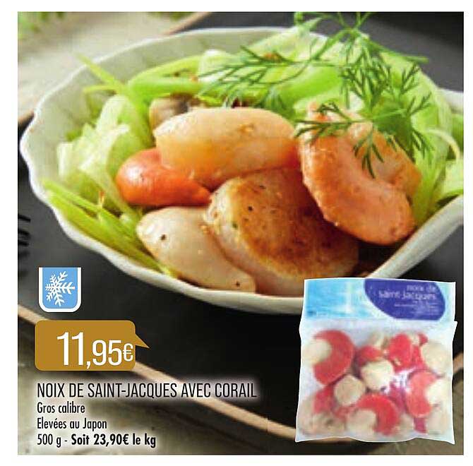 noix de saint-jacques avec corail