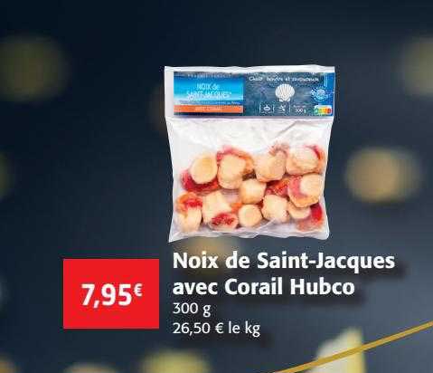 noix de saint-jacques avec corail hubco