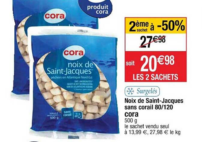Noix De Saint-jacques Sans Corail 80-120 Cora