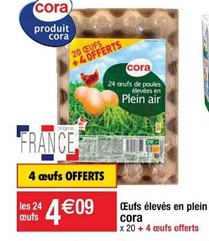 oeufs élevés en plein air cora