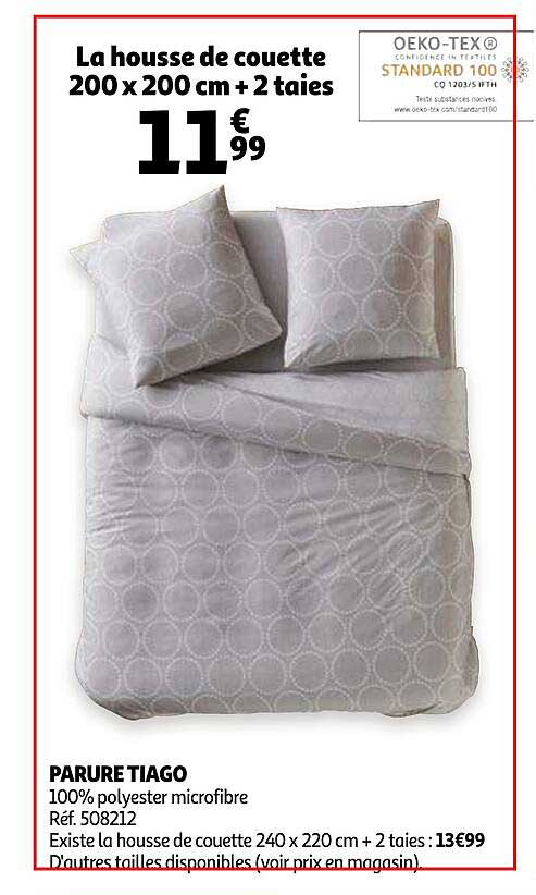 paure tiago : la housse de couette200 x 200 cm + 2 taies