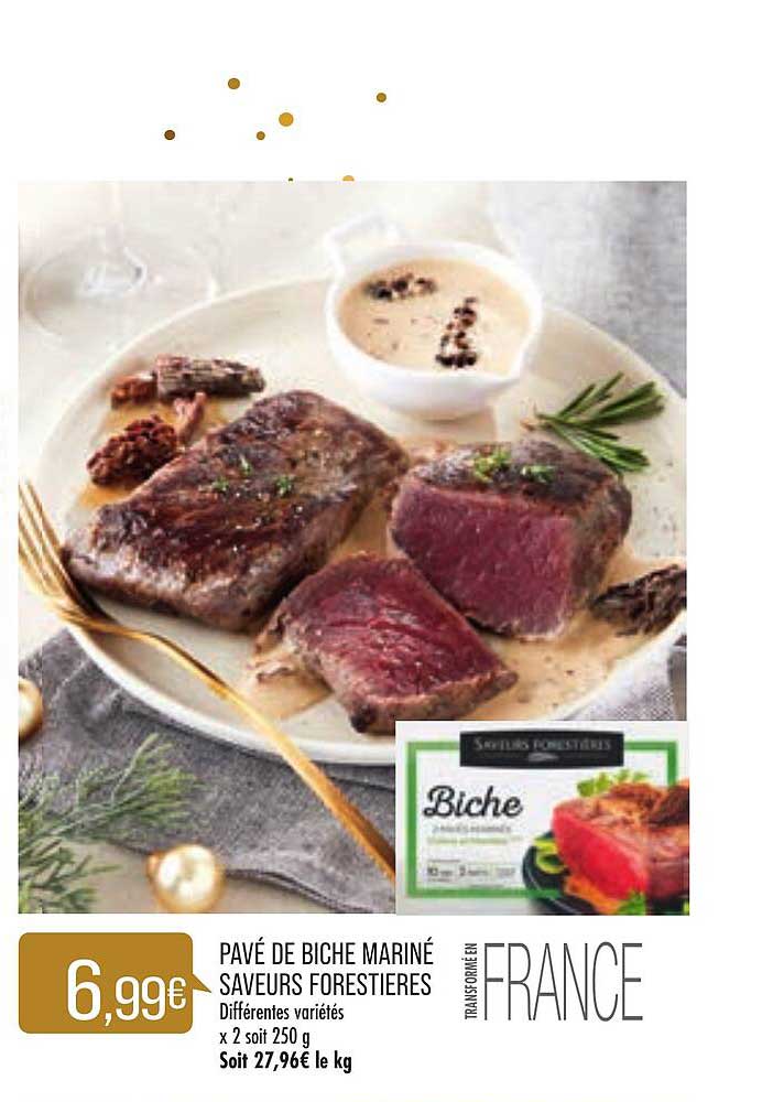 pavé de biche mariné saveurs forestières