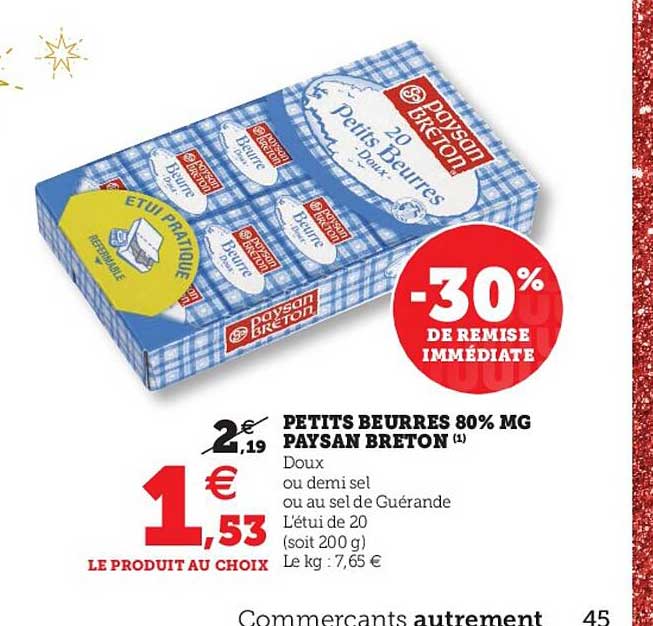 petits beurres 80% mg paysan breton