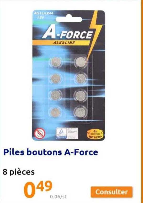 piles boutons a-force