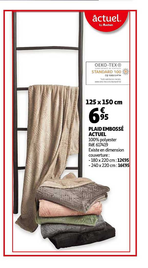 Plaid Embossé Actuel 125 X 150 Cm