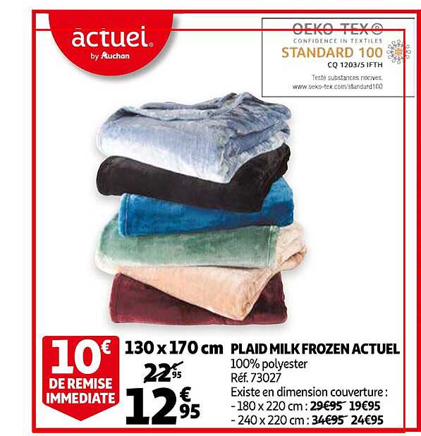 plaid milk frozen actuel 130 x 170 cm