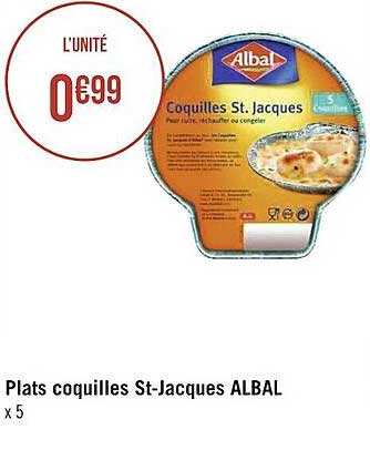 plats coquilles st-jacques albal x5