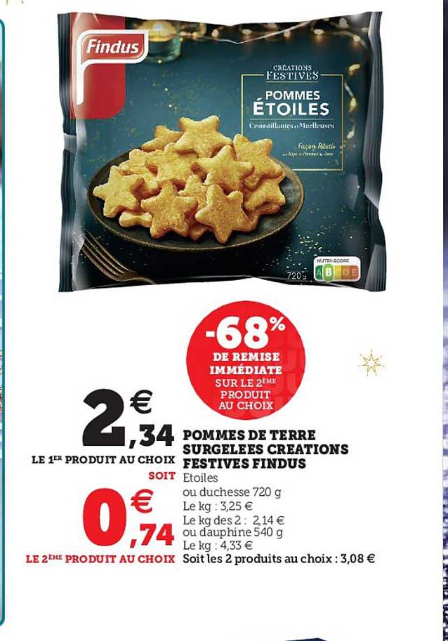 pommes de terre surgelées créations festives findus