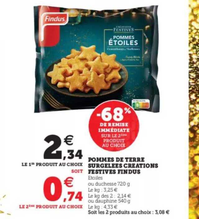 pommes de terre surgelées créations festives findus