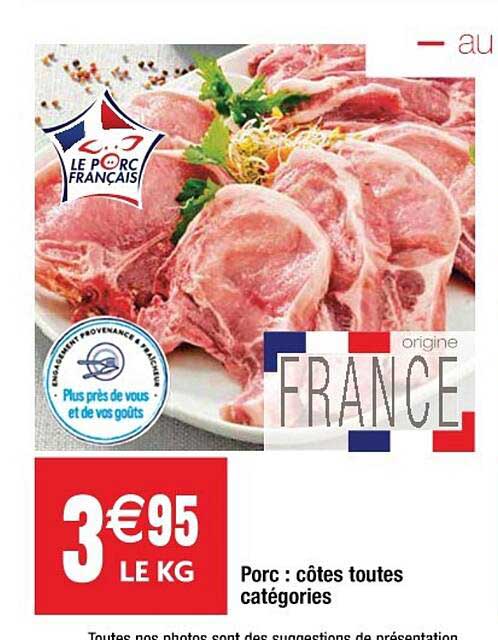 porc : côtes toutes catégories