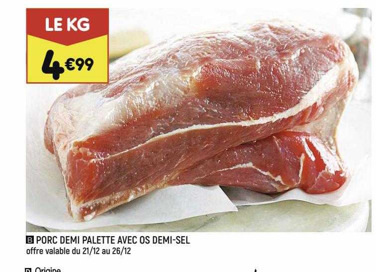 porc demi palette avec os demi-sel