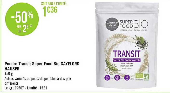 poudre transit food bio gayelord hauser