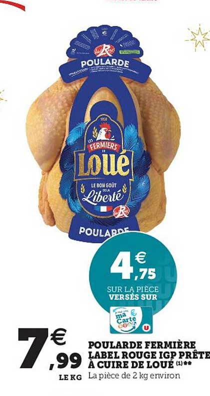 Poularde Fermière Label Rouge Igp Prête à Cuire De Loué