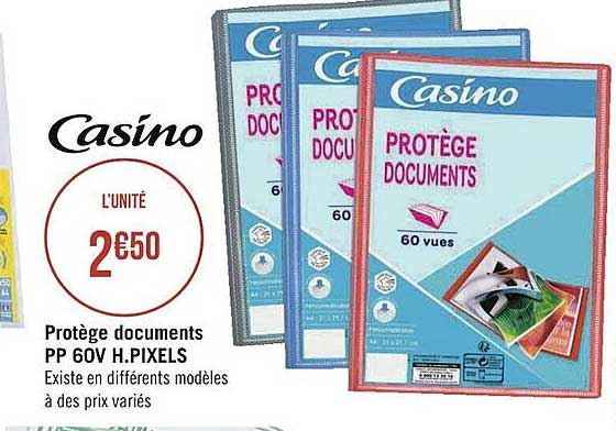 protège documents pp 60v h. pixels