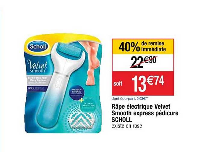 Râpe électrique Velvet Smooth Express Pédicure Scholl