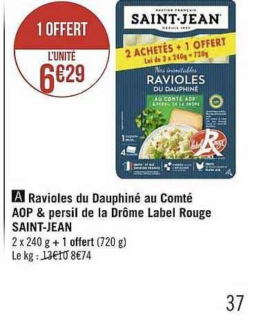 ravioles du dauphiné au comté aop & persil de la drôme label rouge saint-jean