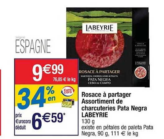 rosace à partager assortiment de charcuteries pata negra labeyrie