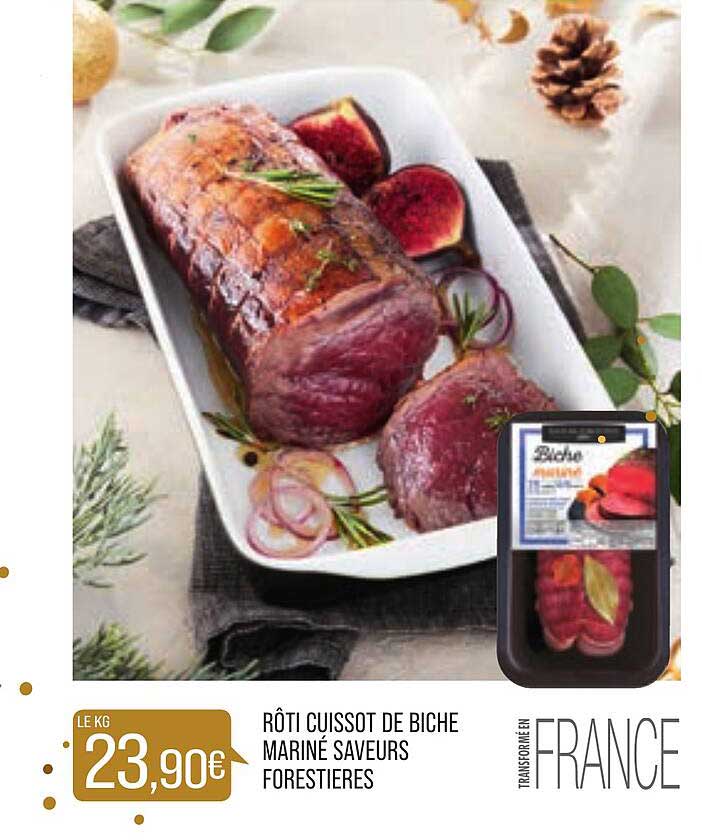 rôti cuissot de biche mariné saveurs forestières