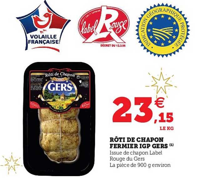 rôti de chapon fermier igp gers