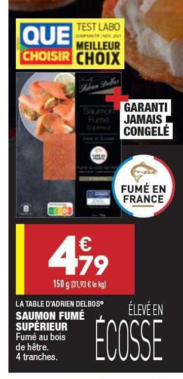 saumon fumé supérieur la table d'adrien delbos