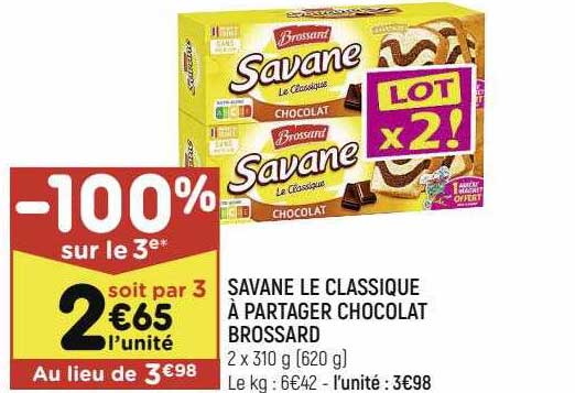 savane le classique à partager chocolat brossard