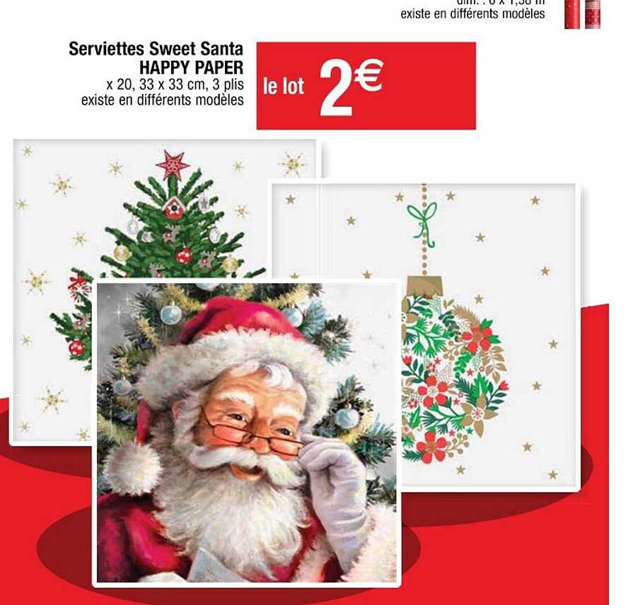 serviettes sweet santa happy paper
