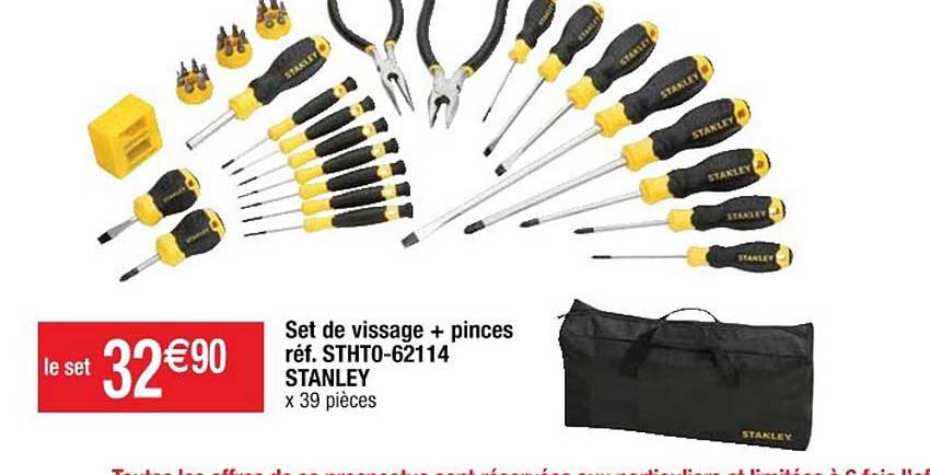 set de vissage + pinces stanley