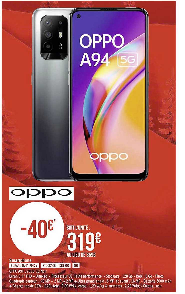 Smartphone Oppo A94 128gb 5g Noir
